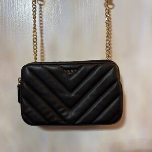 DKNY Quilted Black Leather Crossbody